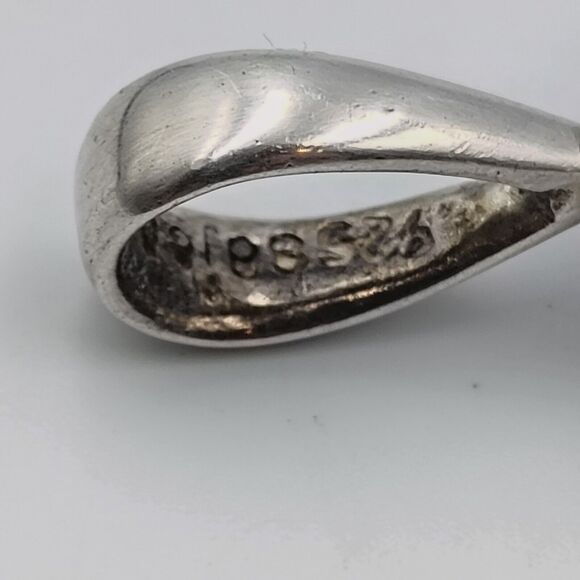 Vintage Sajen Sterling Silver 925 Carved Horse Onyx Seraphinite Peridot Pendant - Picture 11 of 14